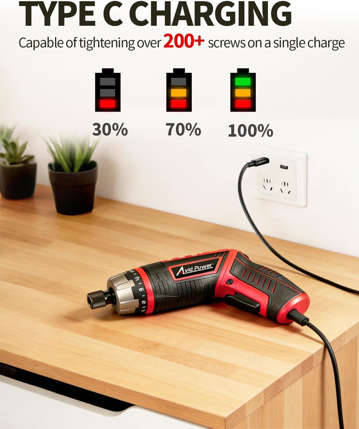 AVID POWER Electric Screwdriver Set Rechargeable 4V Cordless Screwdrive